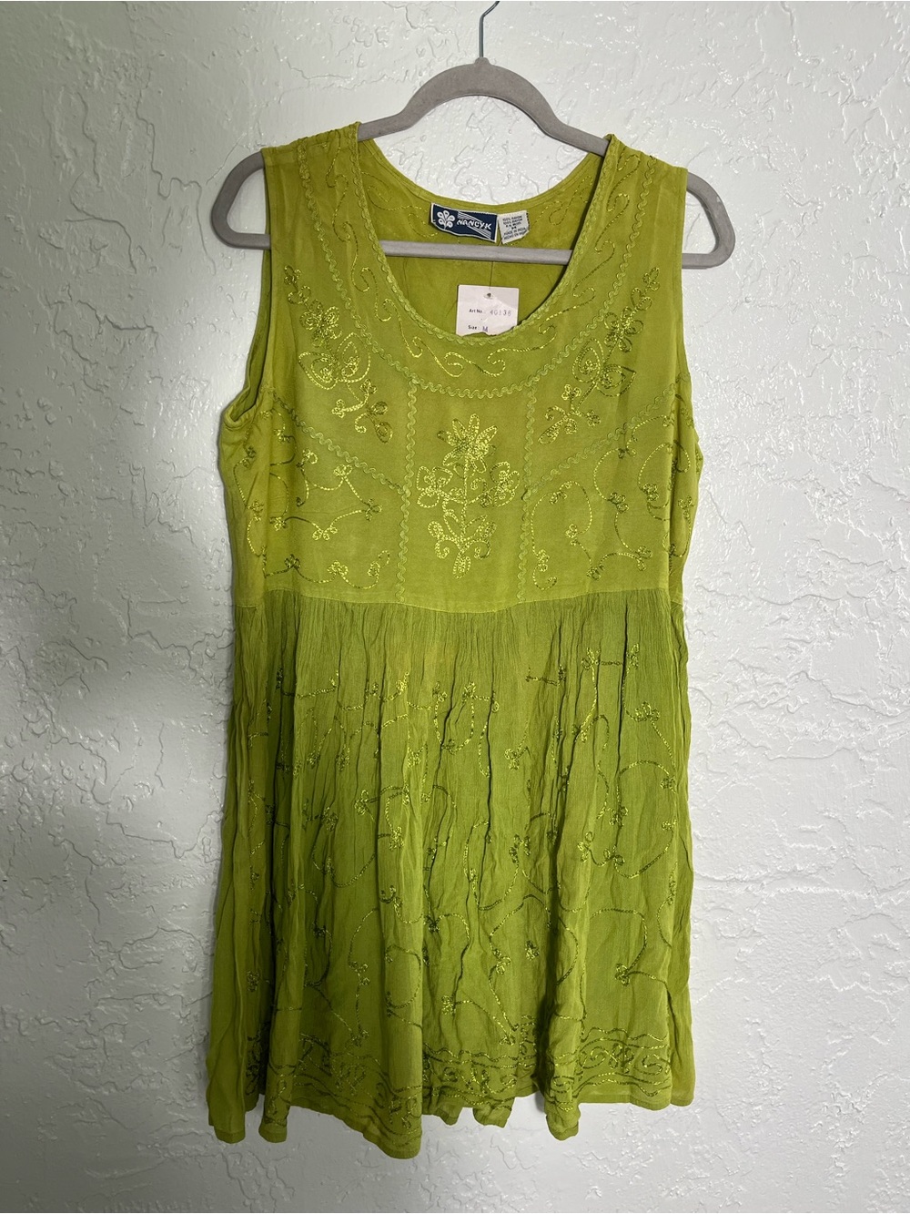 Nancy K Embroidered‎ Boho Tunic Dress Size M